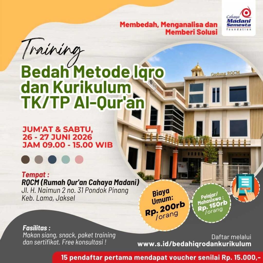 IPQ Tangsel Mengirimkan Dua Kadernya Untuk Mengikuti Pelatihan Bedah Metode Iqroi' dan Kurikulum TKQ TPQ whatsapp image 2026 06 27 at 16.45.45